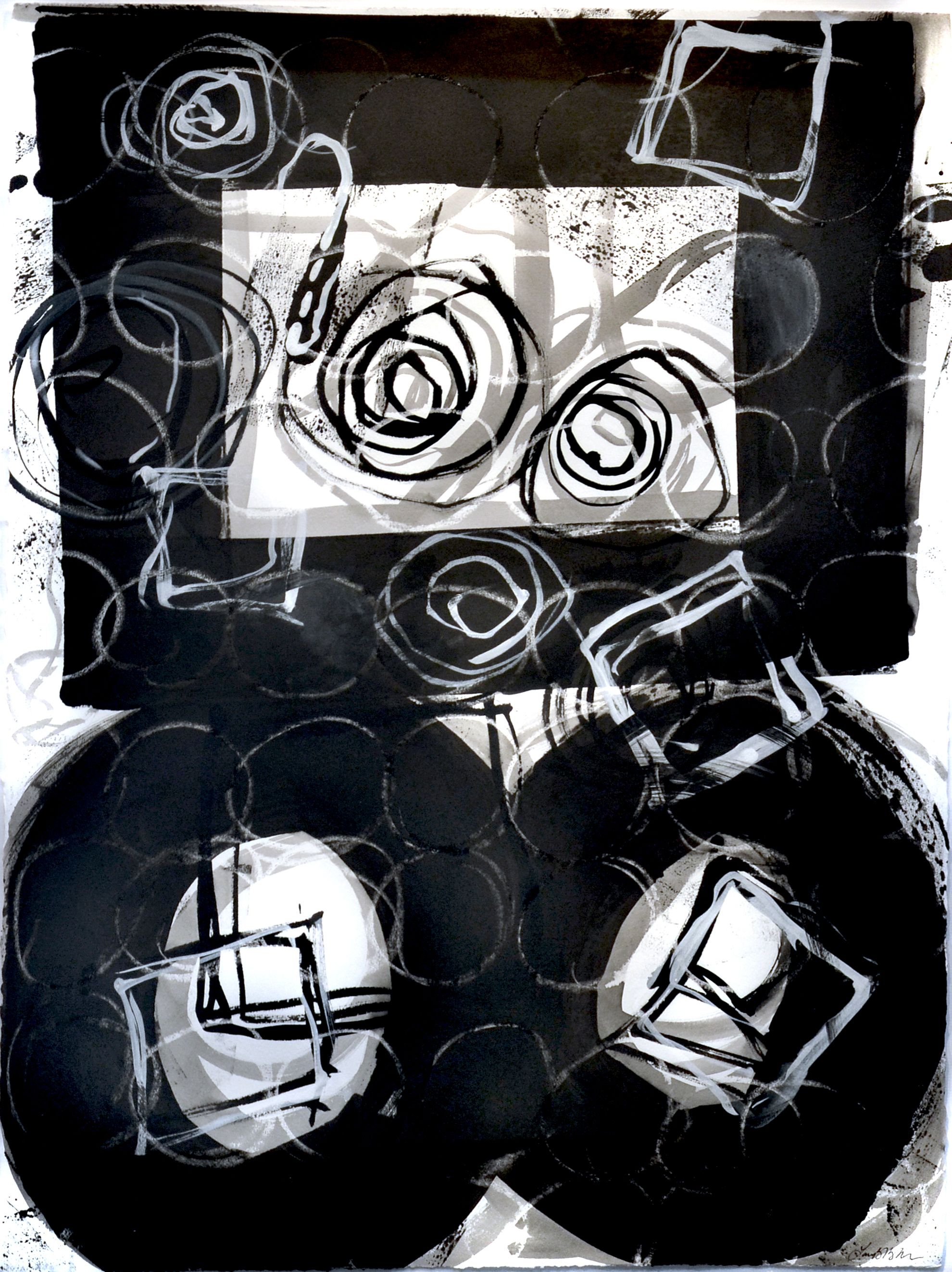Page in Black and White 2 • mixed media on paper • 23 x 30