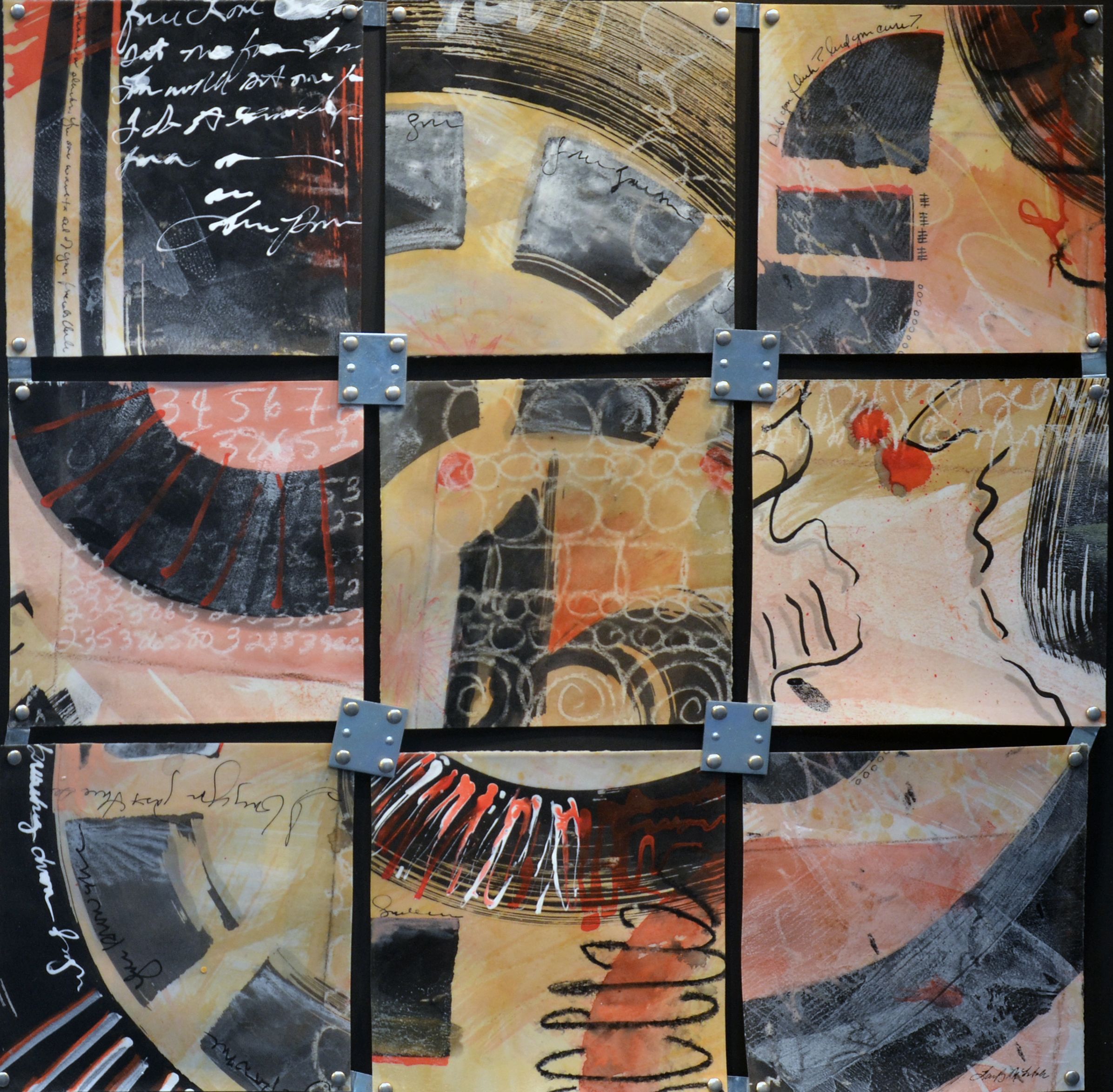 235 3x3 • mixed media and wax on paper • 23 x 23