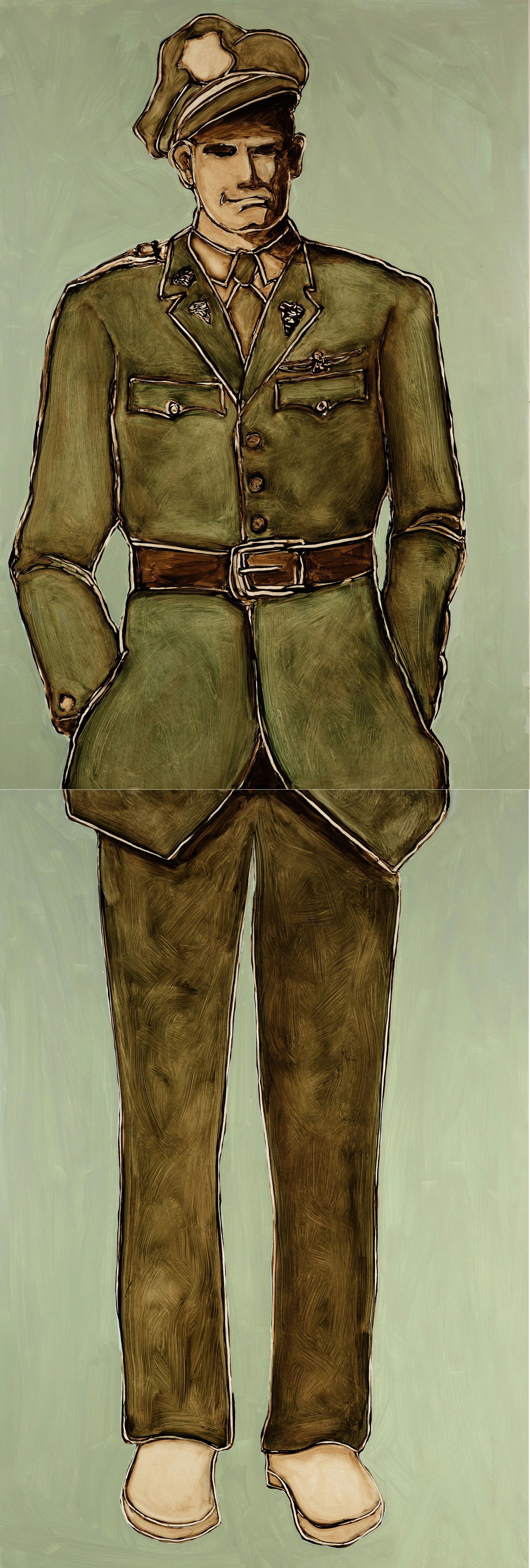 Her Hero • 2 panels - oil on board • 24 x 72 inches