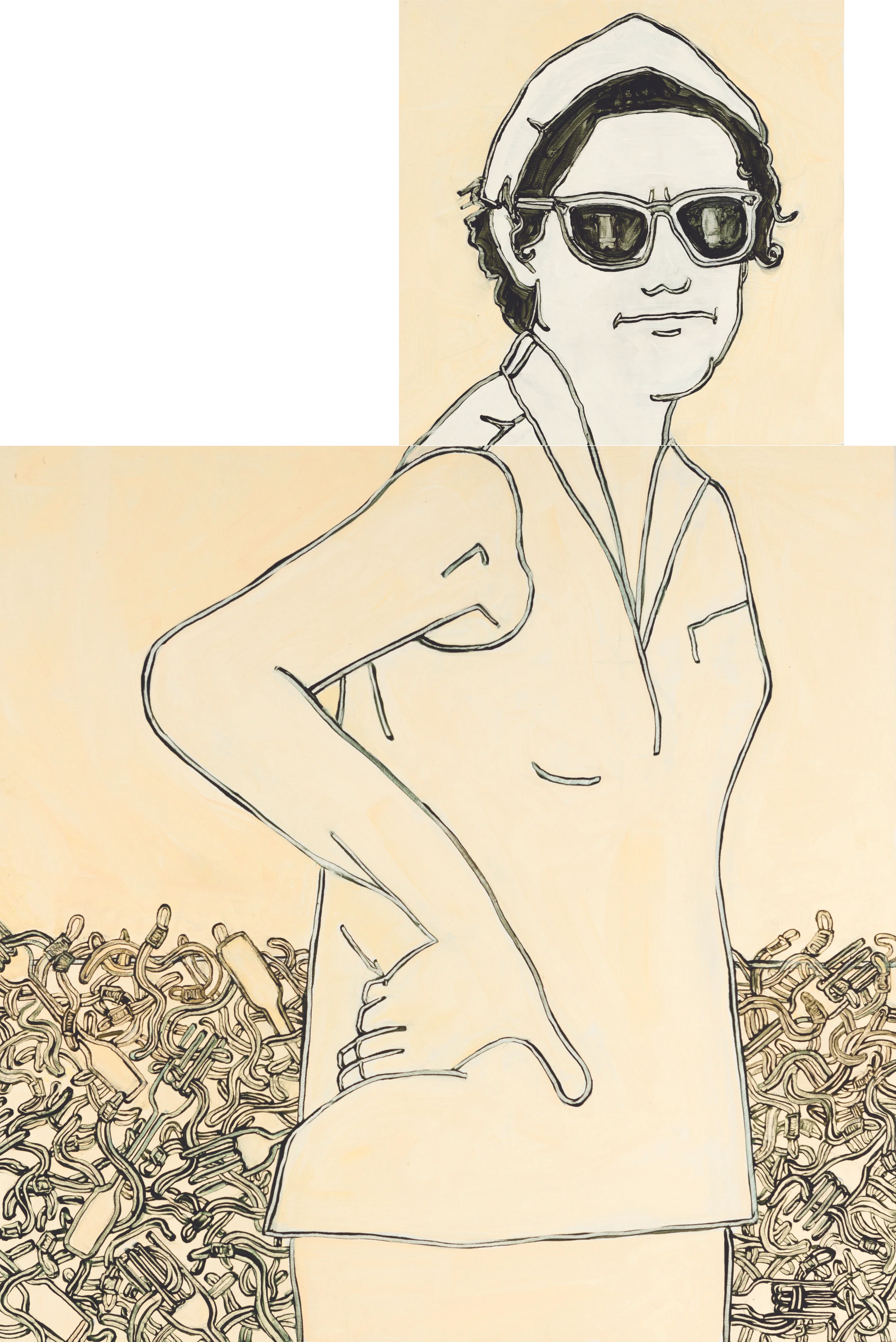 Crawl Off and Eat Worms • 2 panels - oil on board • 24 x 36 inches