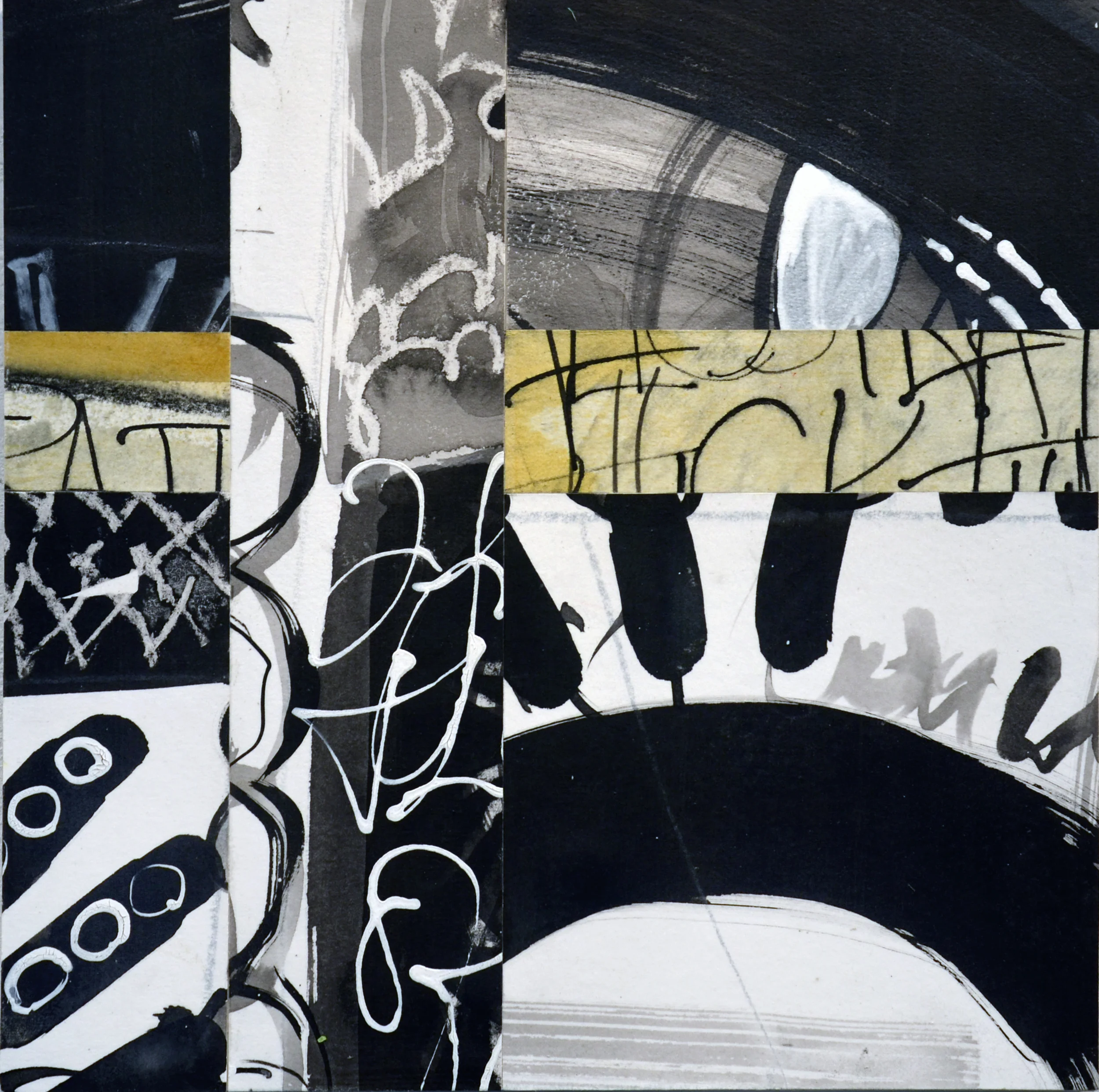 Laurie McIntosh 3 Digits mixed media 12 x 12