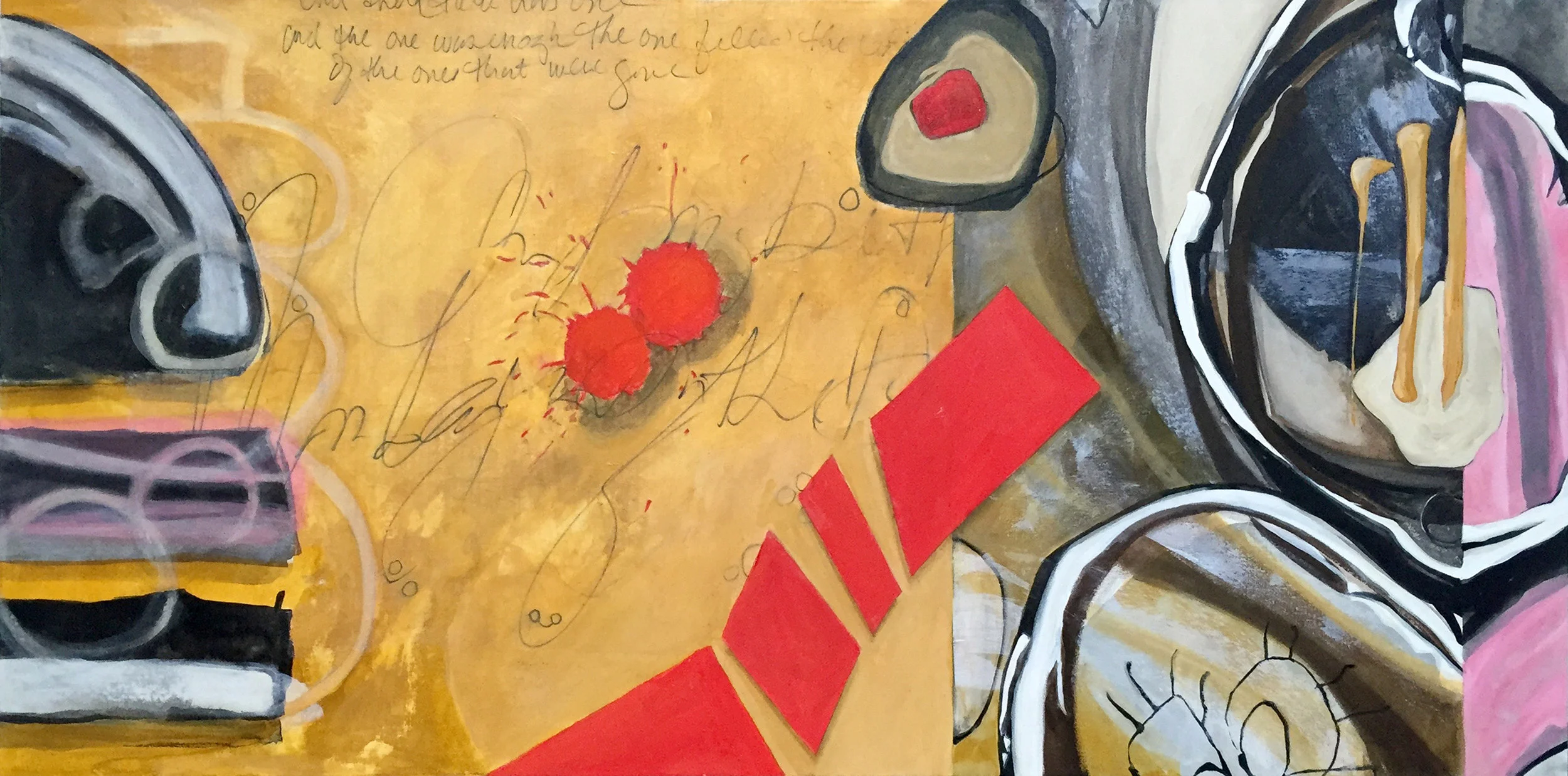 The One is Enough • mixed media on canvas • 72 x 36