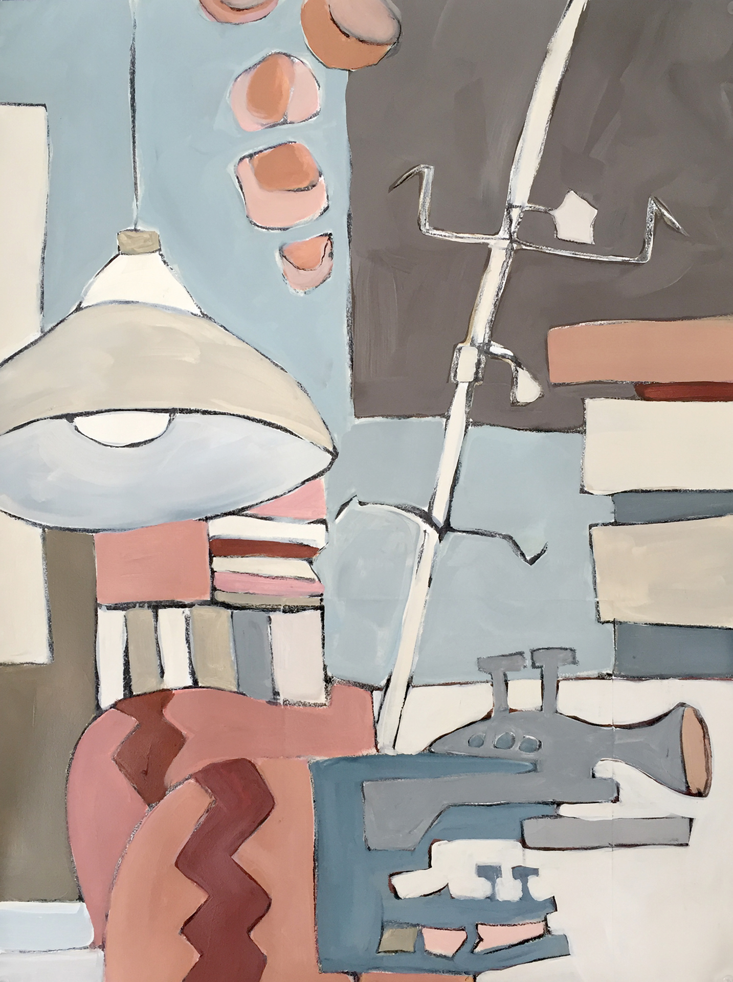 Studio Books • acrylic on paper • 22 x 30