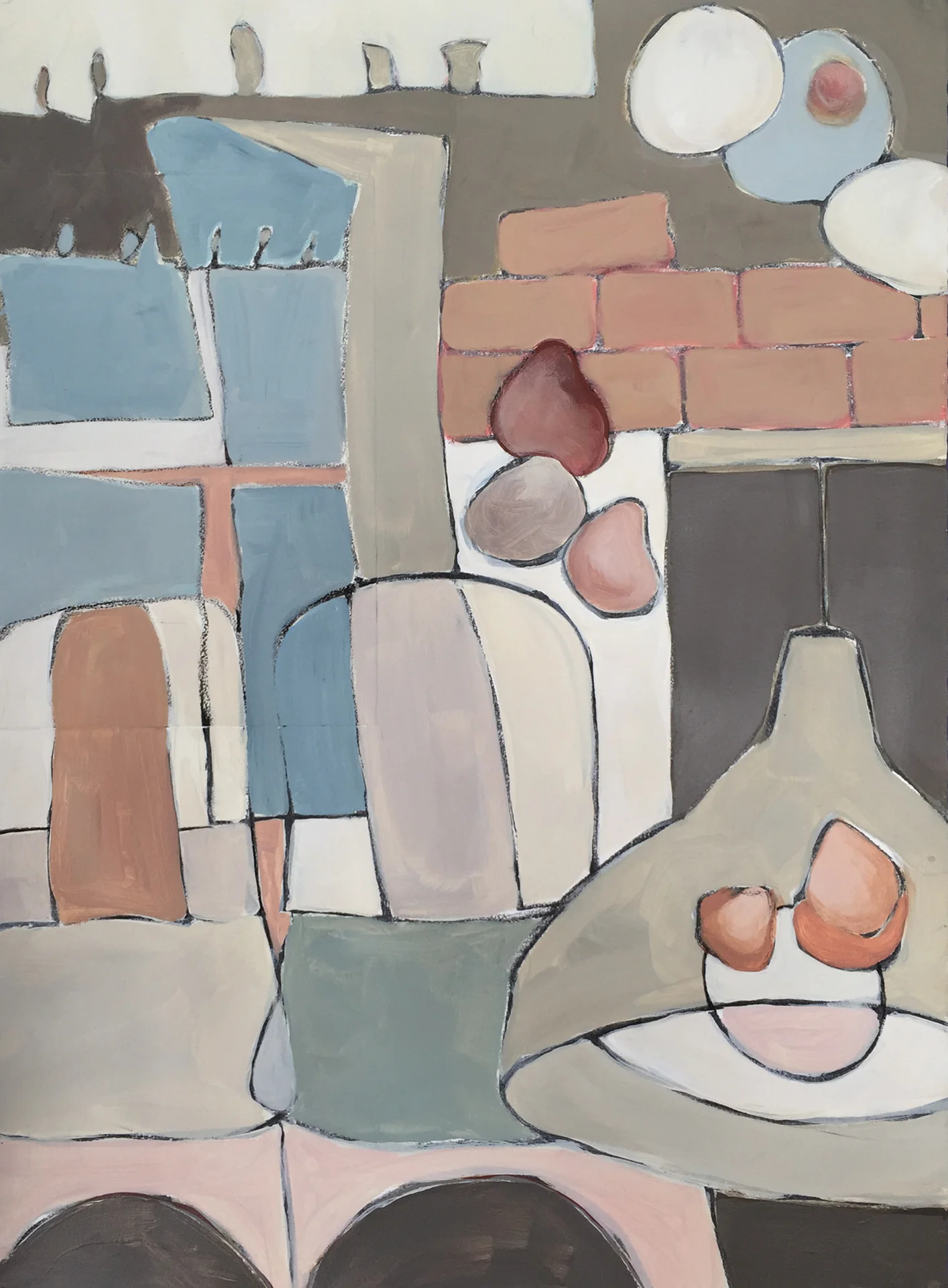 Studio Stools • acrylic on paper • 22 x 30
