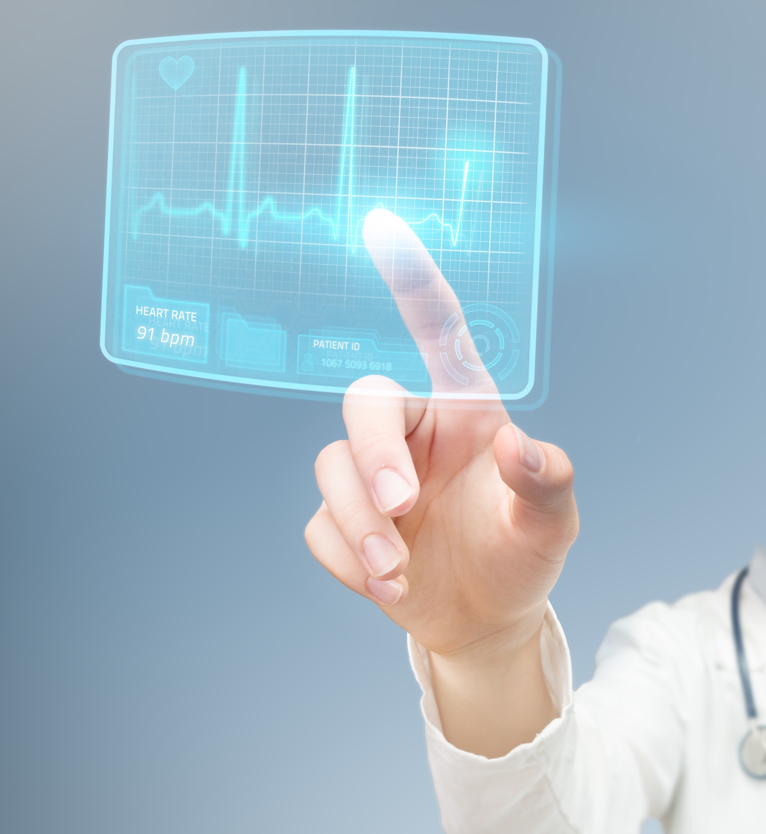 Doctor checking futuristic ECG