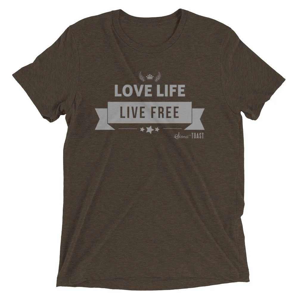 UNISEX BellaCanvas 3413 Triblend - LLLF banner Brown.jpg