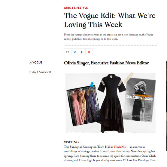 The event featured in British Vogue online