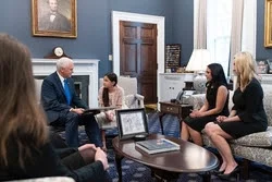 L-R: Vice President Pence, Paolina and her mom Jessica, Stanton Founder Brandi Swindell.