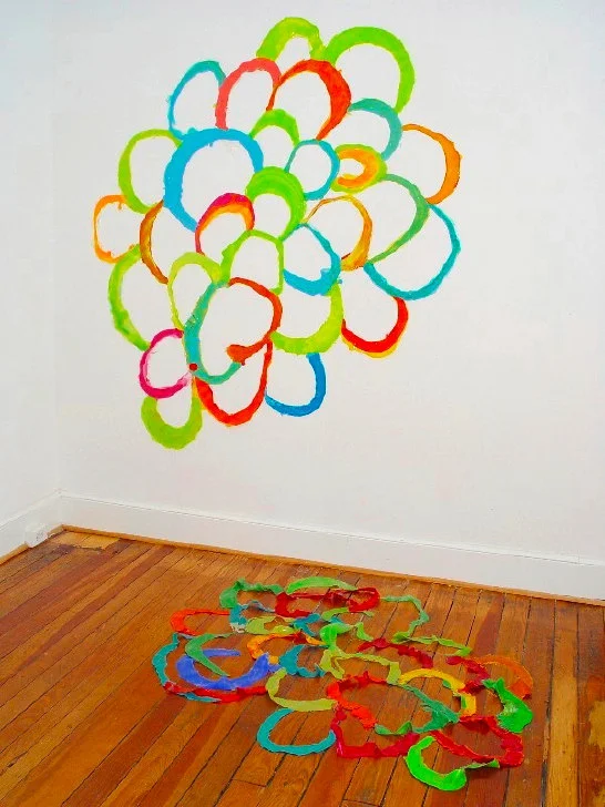 I Still Carry You Around 2004 acrylic on wall dimensions variable (approximately 80 by 70 by 70 inches)