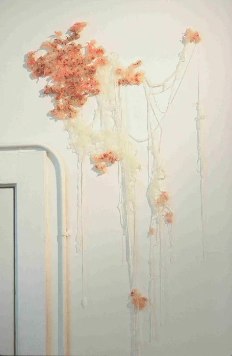 Unforeseen Development 2002 acrylic on wall 21 by 90 by 2 inches
