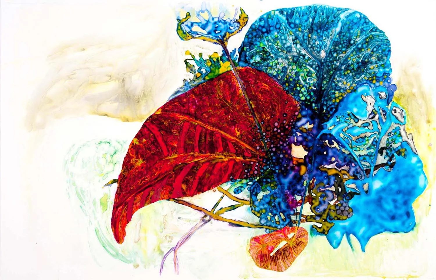 Simultaneous Efforts 2013 ink and acrylic on synthetic paper 58 by 38 inches