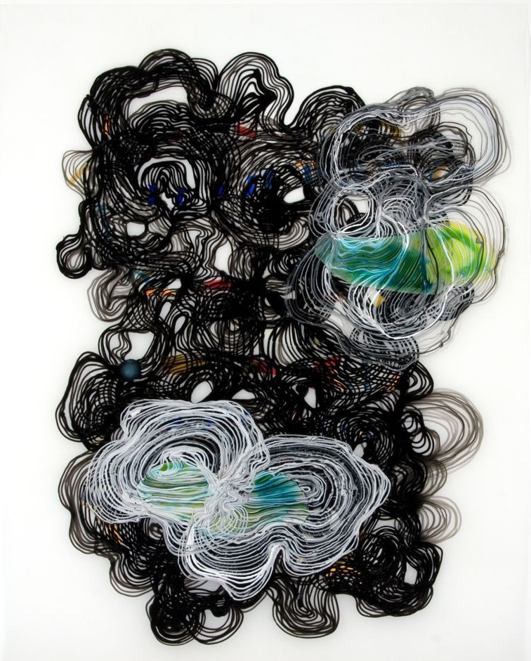  Morass 2009 ink and acrylic on mylar 25 by 31 inches    