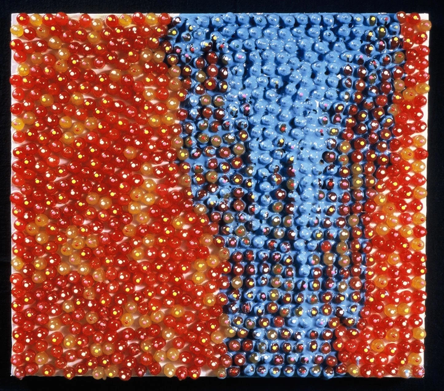 Untitled 1999 enamel and candy on panel 30 by 30 inches