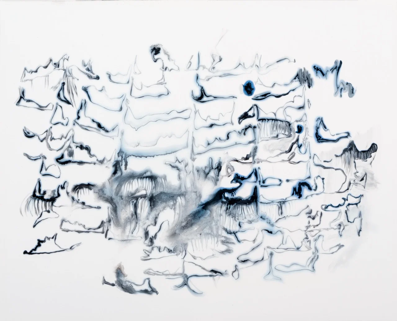 Flutter Form 2015 ink and acrylic on synthetic paper 12 by 9 inches