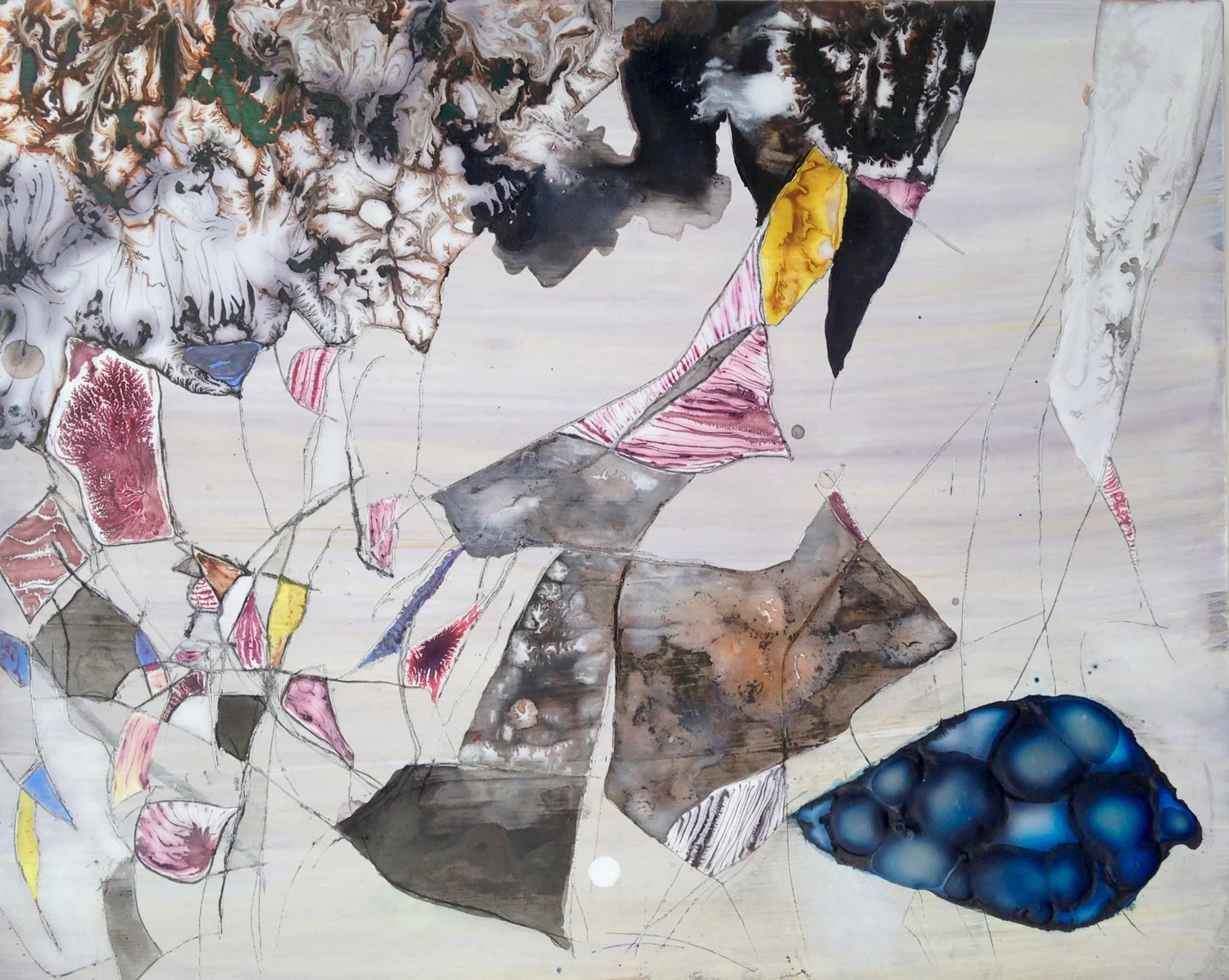 Twittering Tangents 2015 ink and acrylic on panel 10 by 8 inches