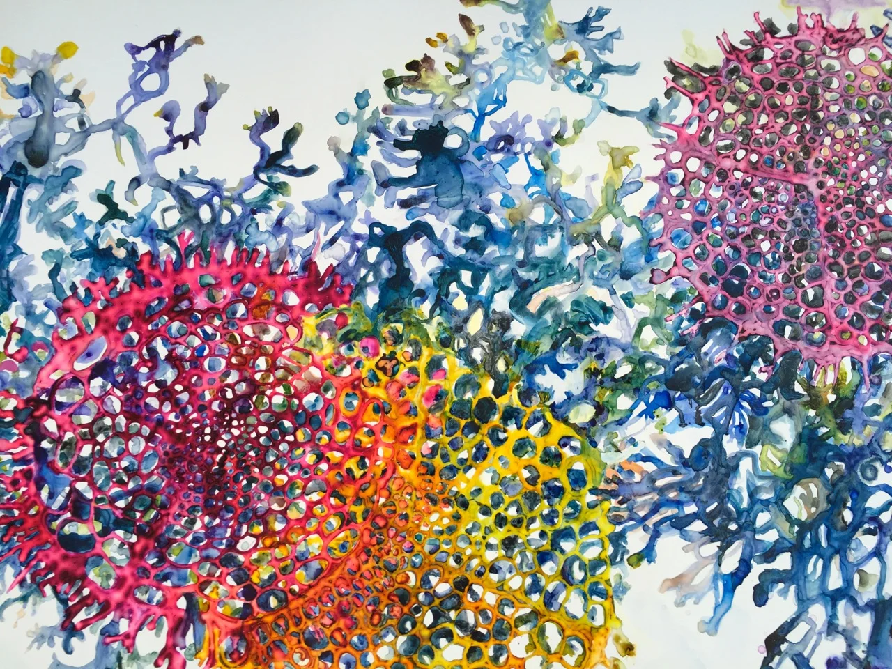 Scintillas Remain, detail 2015 ink and acrylic on synthetic paper 66 by 33 inches