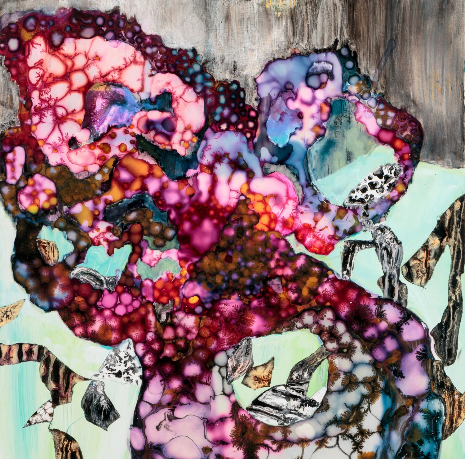 Pattern Scheme 2014 ink and acrylic on panel 16 by 16 inches