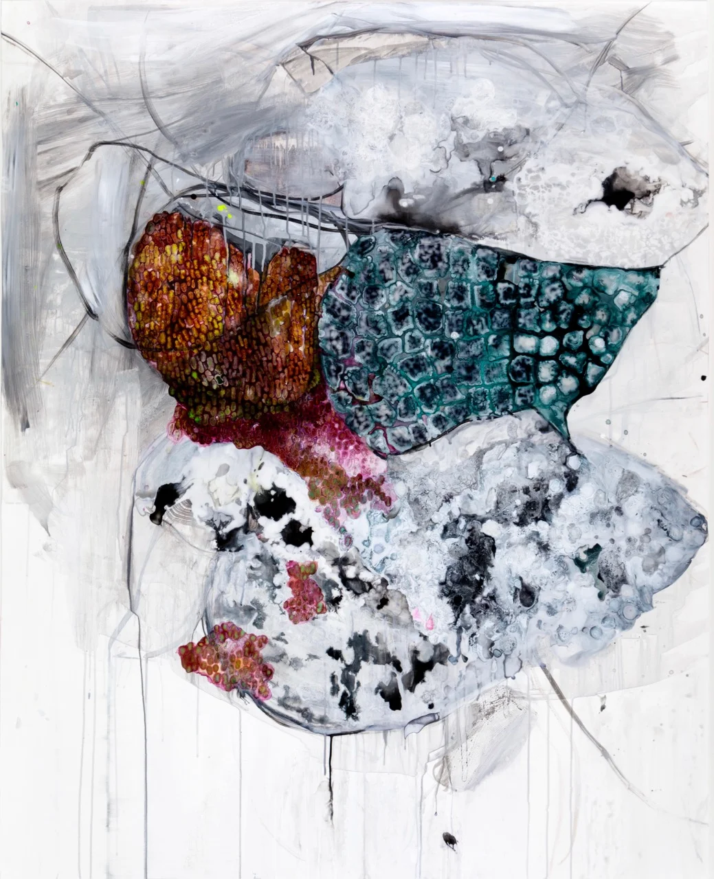 Social Introvert 2016 Ink & acrylic on synthetic paper 48 by 60 inches