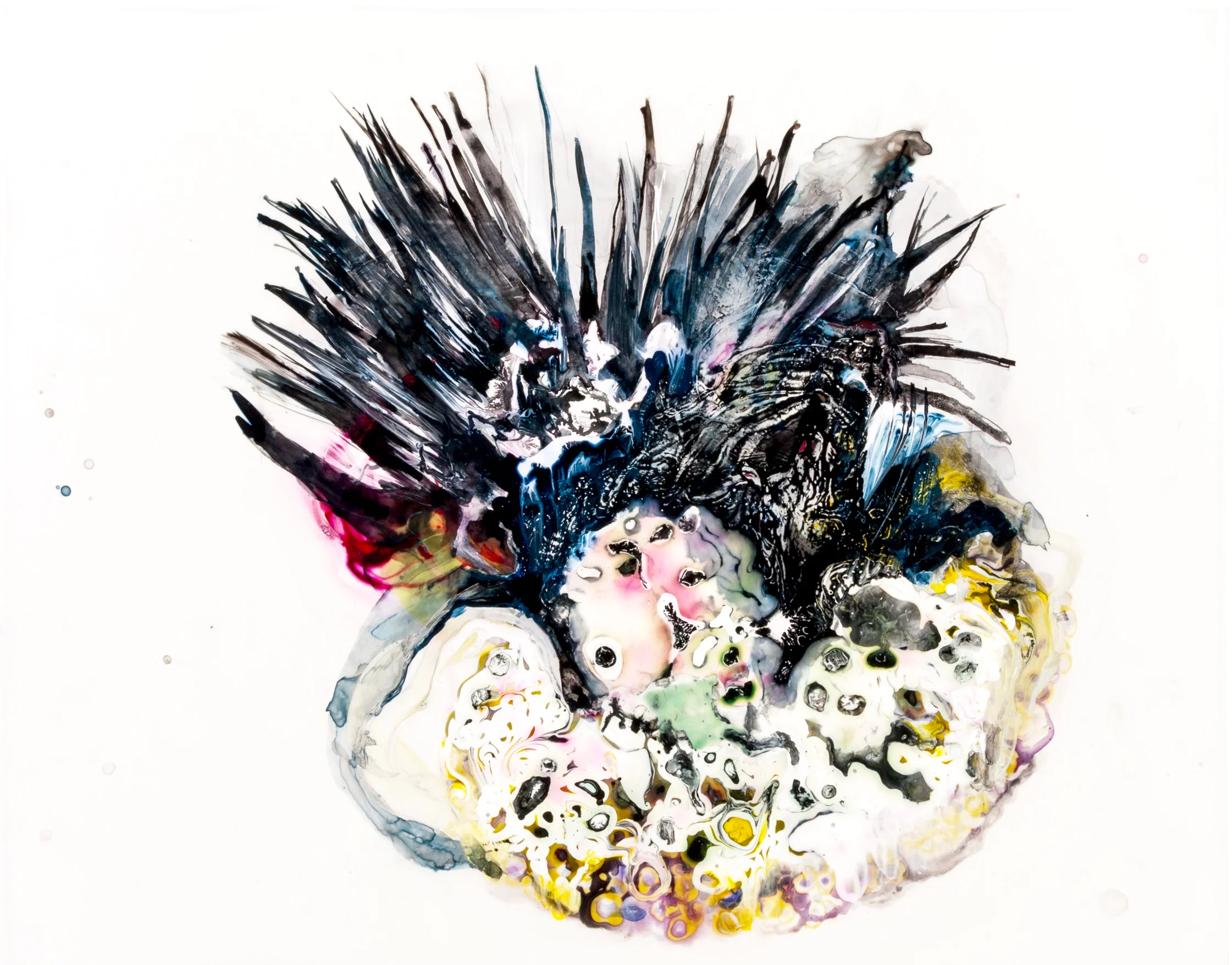 Well Up 2013 ink and acrylic on synthetic paper 19 by 24 inches