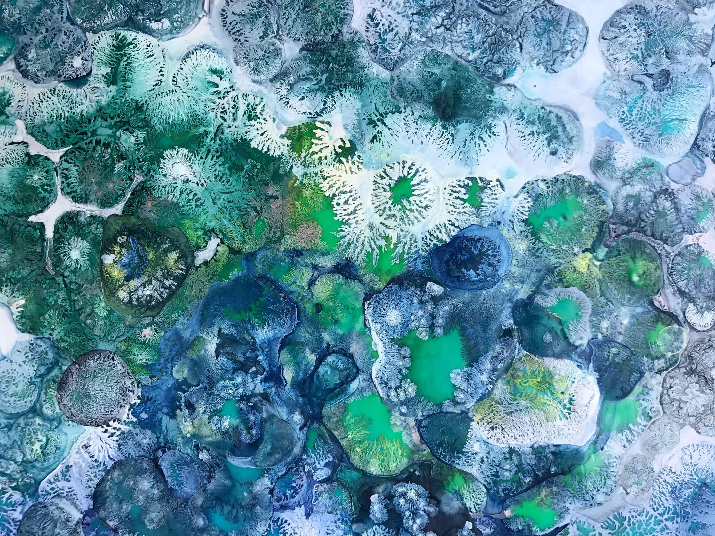 The Other Part of Knowing, detail 2017 ink and acrylic on synthetic paper 12 by 10 inche