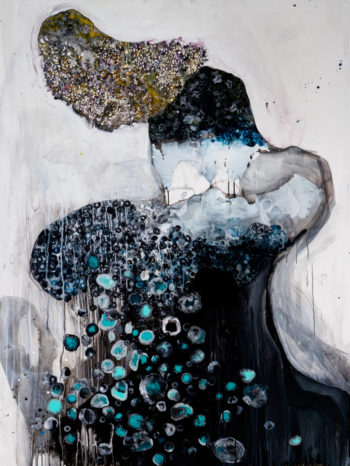 Cascade 2018 ink and acrylic on synthetic paper 43 by 57 inches