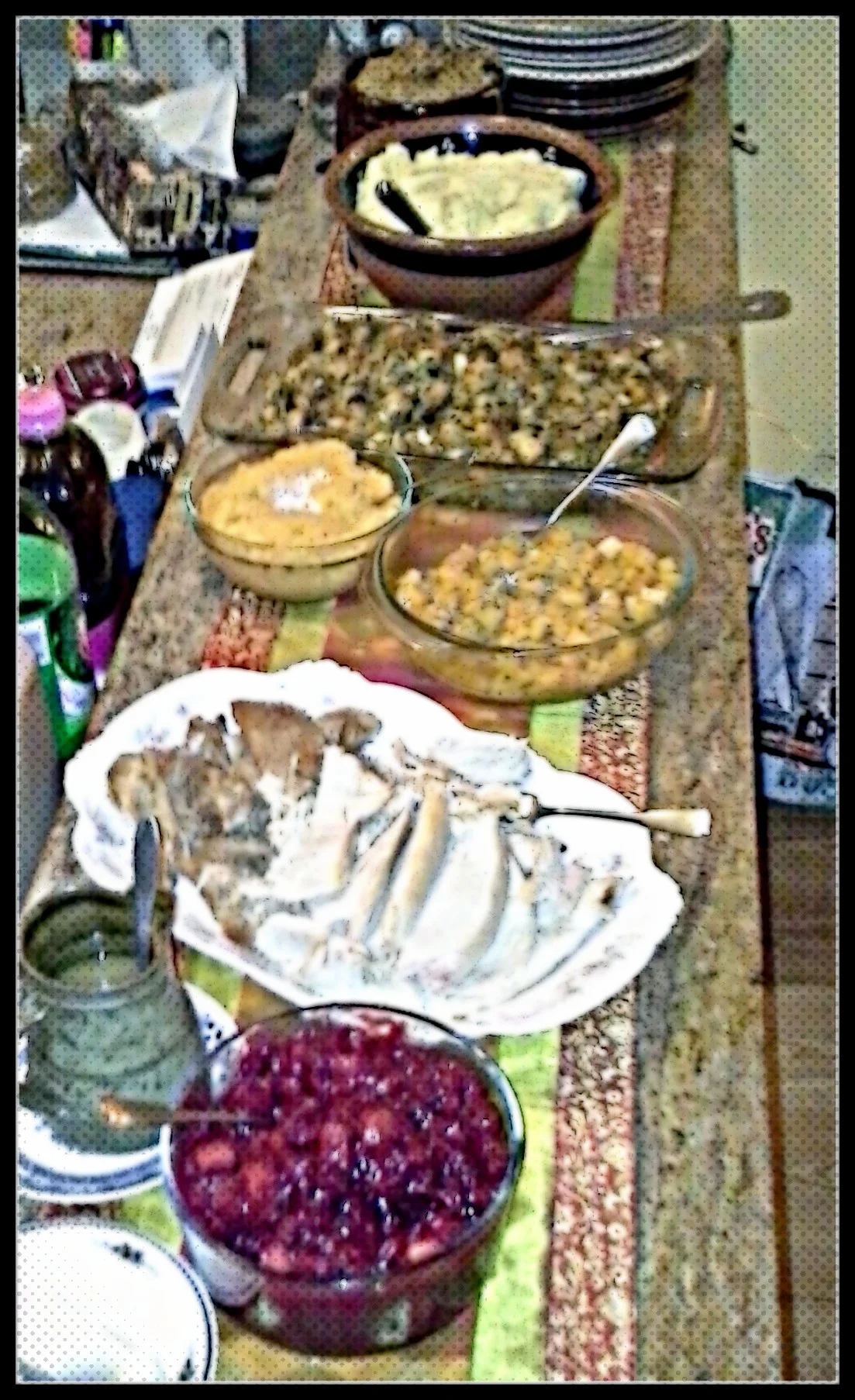 Last year's holiday meal had some competitive elements...that came out of miscommunication about who was cooking what. Either way we ate well!