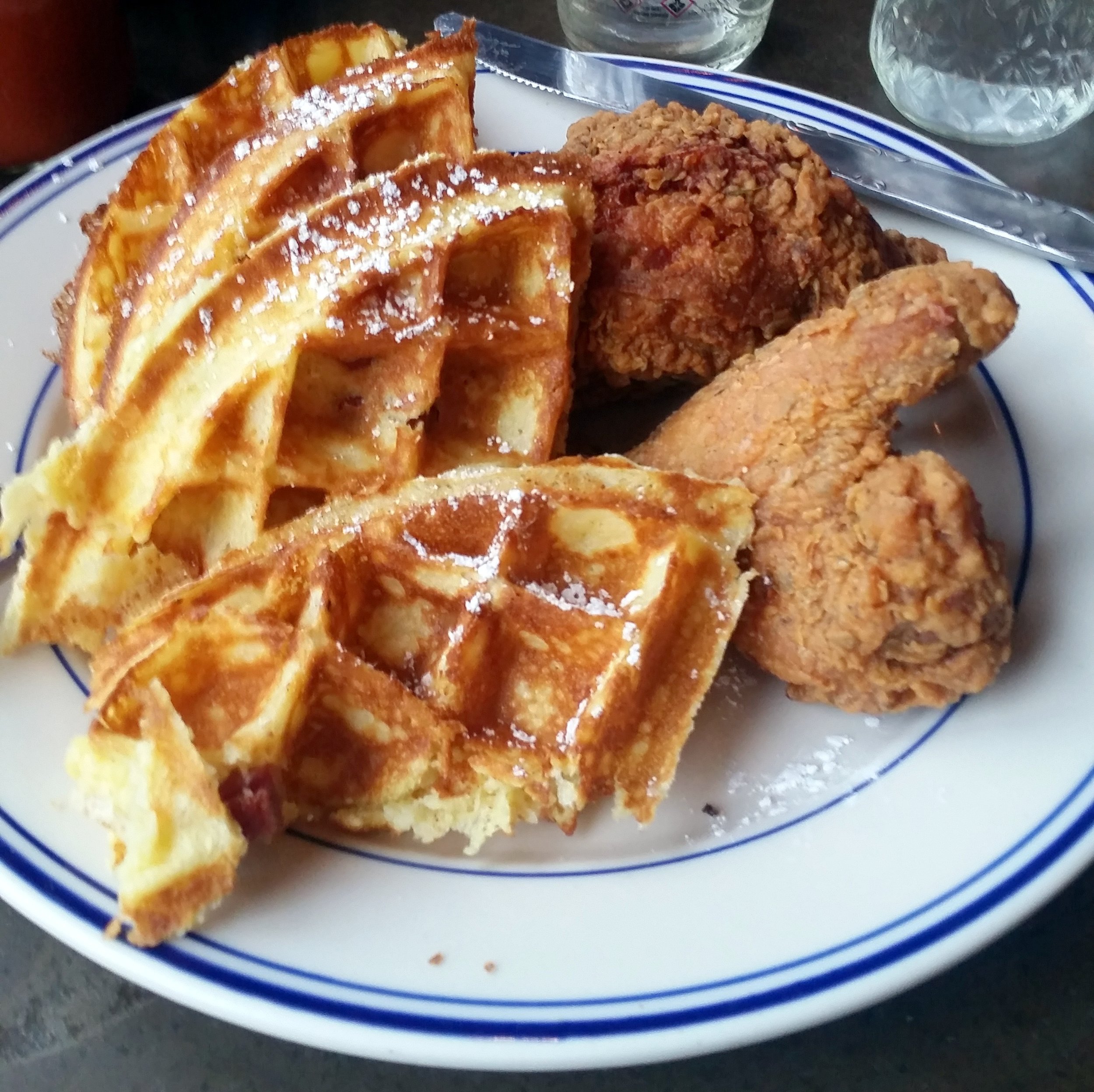 It's very unlikely that you'll have any chicken and waffles on the tour, BUT if you're in the mood I suggest Sweet Chick--one of the best meals I had all year!