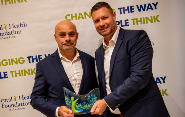  Clearwater Seafood’s Senior VP of Global Supply Chain Tony Jabbour accepting the LKT Award on behalf of CEO Ian Smith, pictured here with Matt Crossman, COO of Emergency Medical Care and President of HealthEd at the Medavie Foundation.  