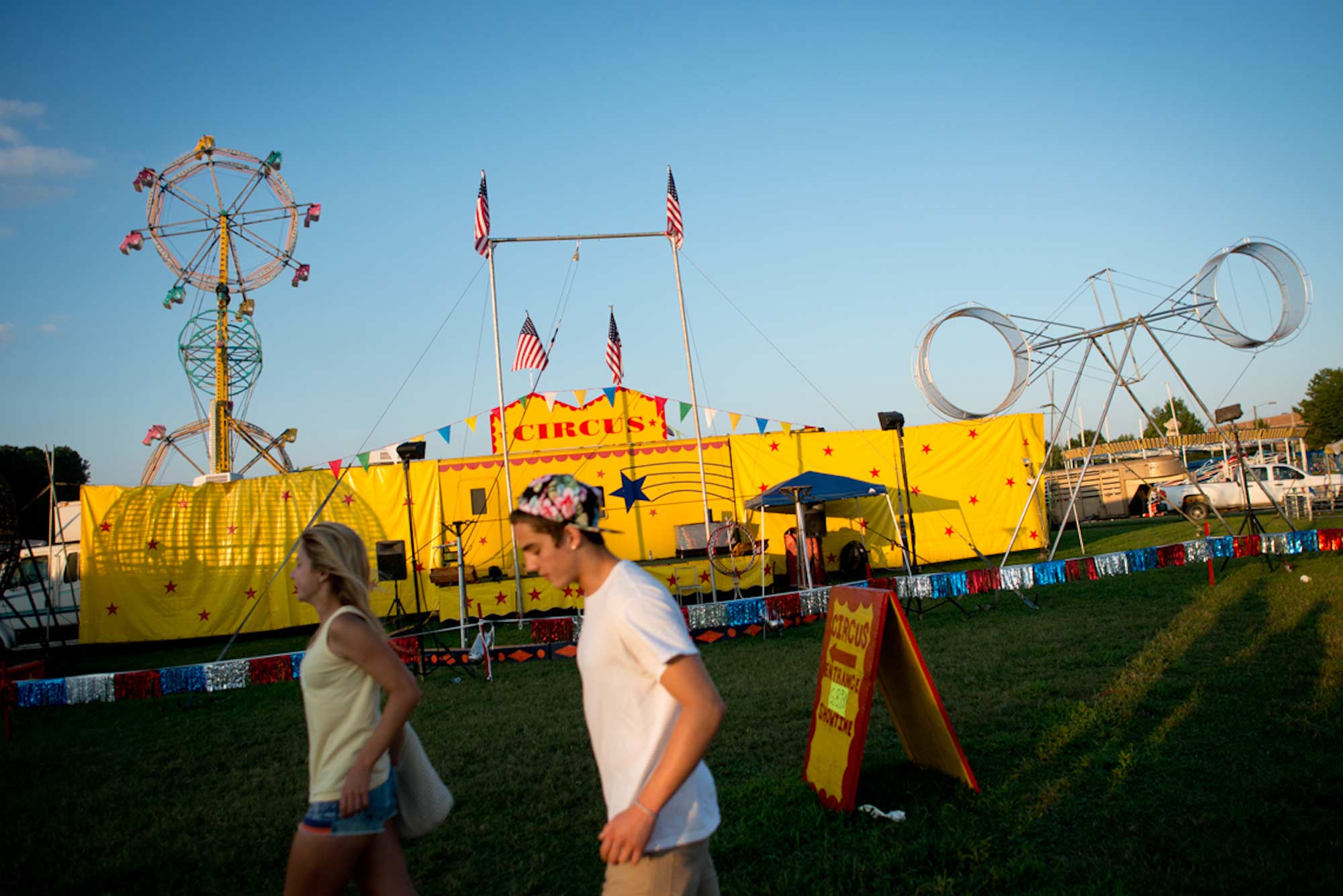 Born into the Mexican carnival performer tradition, Oscar Garcia and his family have been traveling the U.S. with their family circus since 1981. The show, which promises "thrills, chills, and excitement," is a regular feature at county fairs and festivals around the country. The Star Family Circus and Thrill Show was one of the premier attractions at the 2013 Iredell County Agricultural Fair in Troutman, North Carolina.