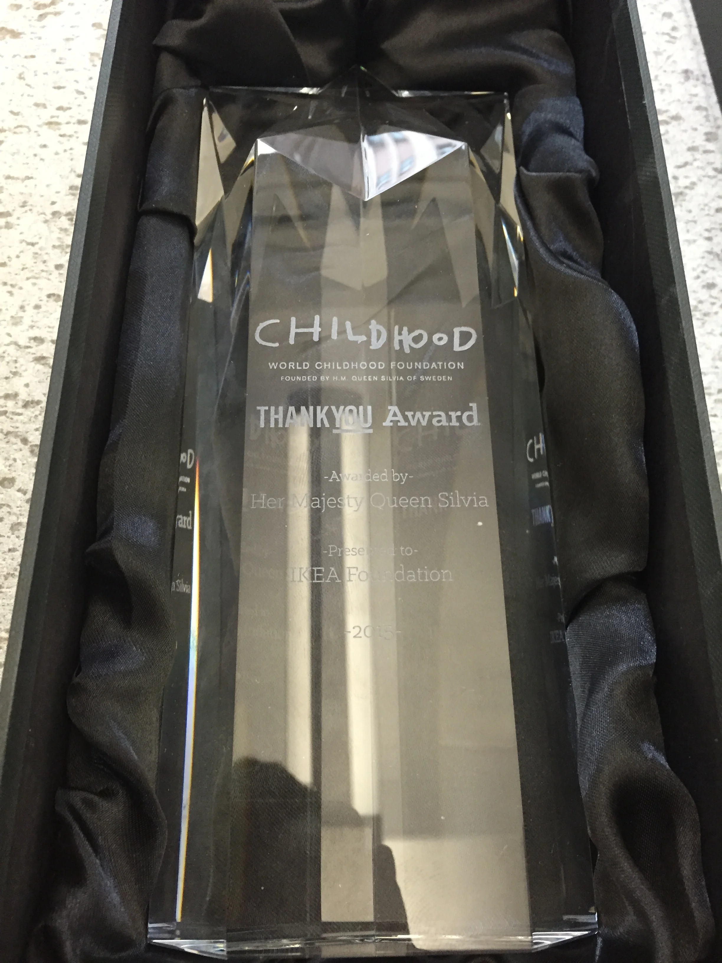 The Childhood ThankYou Award given to the IKEA Foundation for its incredible work, aiding children around the world.