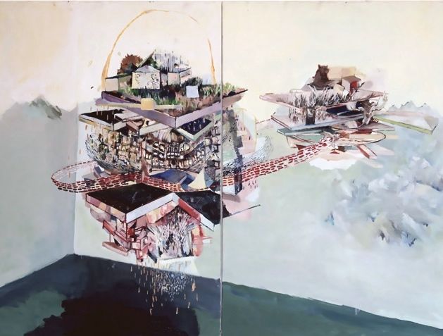 Untitled , 2008. Oil on canvas. 36" x 48" diptych