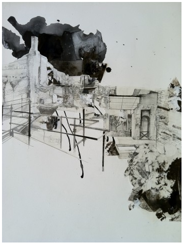 Pompeii, 2012. Graphite and ink on paper. 48" x 36"