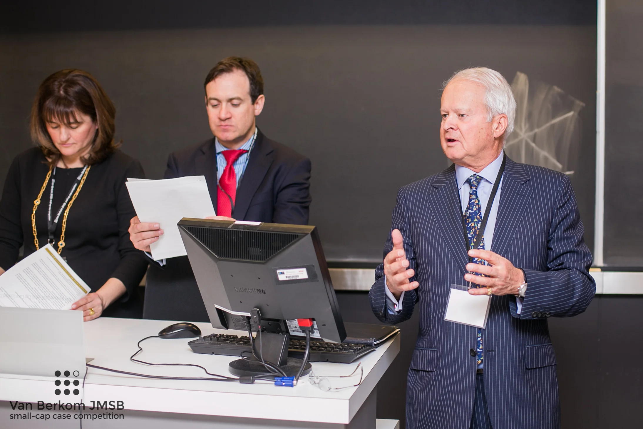 Reena, Owen Gibbons and Mr. van Berkom in the Live Case