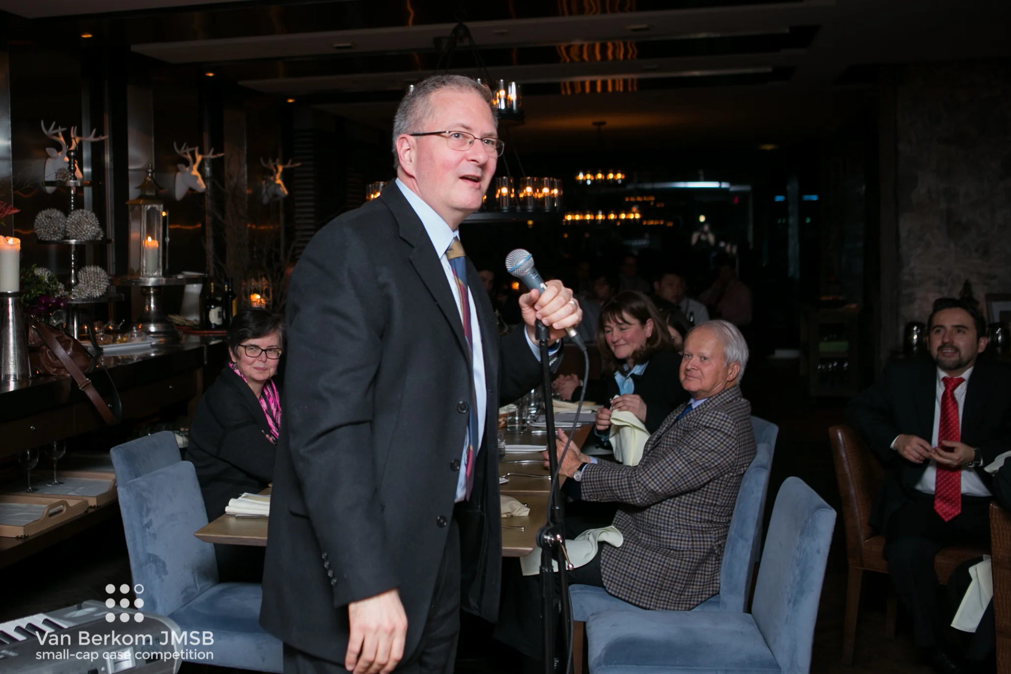 Day 2 Gala Dinner: Concordia University President Alan Shepard congratulates the teams