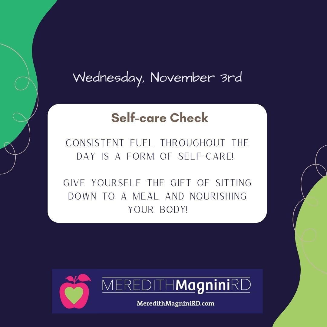 It's Self-care Wednesday! This one is for all those that are &quot;too busy&quot; to eat or forget to eat. 

We often hear the term &quot;self-care&quot; and assume it has something to do with taking a hot bath, taking time out for oneself, or gettin