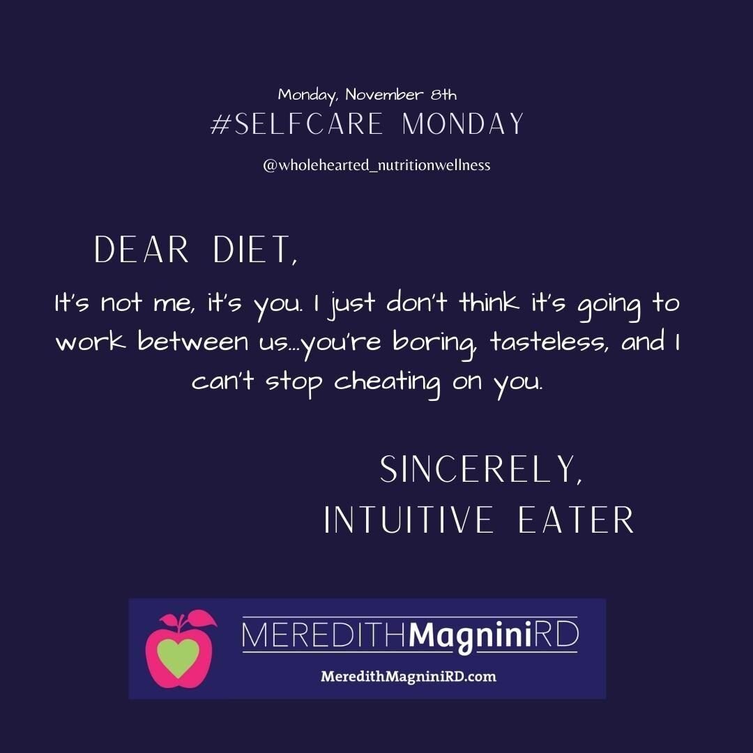 Yup...diets don't work....not in the long run. Not for long term health goals.  It's all about small baby steps.  Diets will only ever disappoint! #EDrecovery #intuitiveeating #wholeheartednutrition #health #healthateverysize