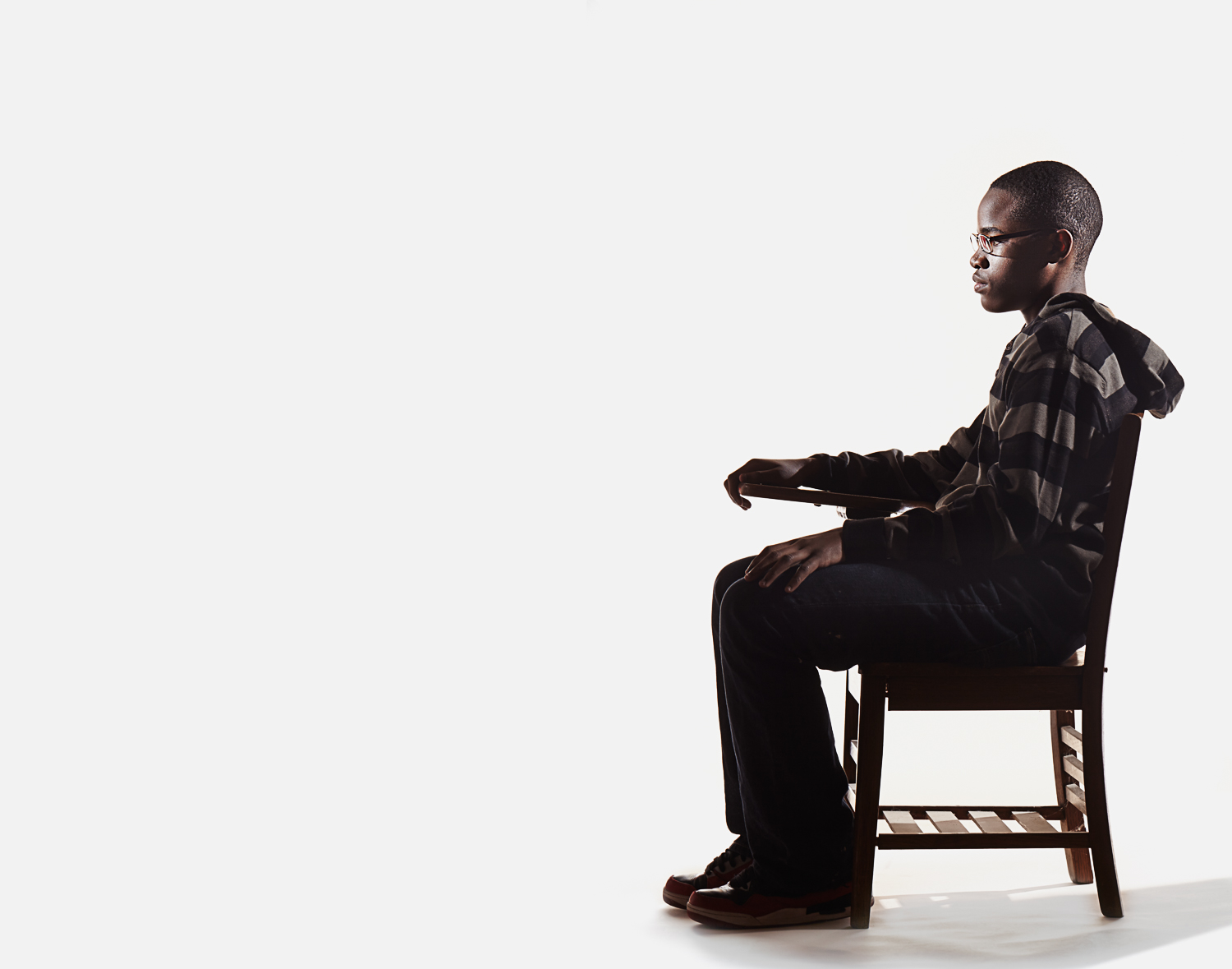 student sitting in desk