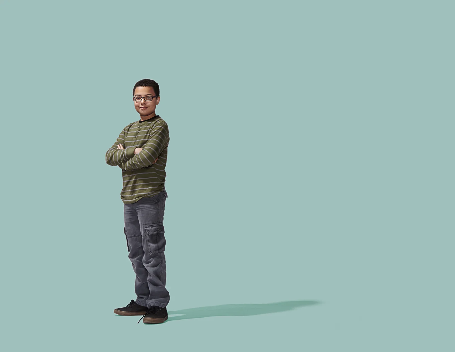 studio portrait of a boy