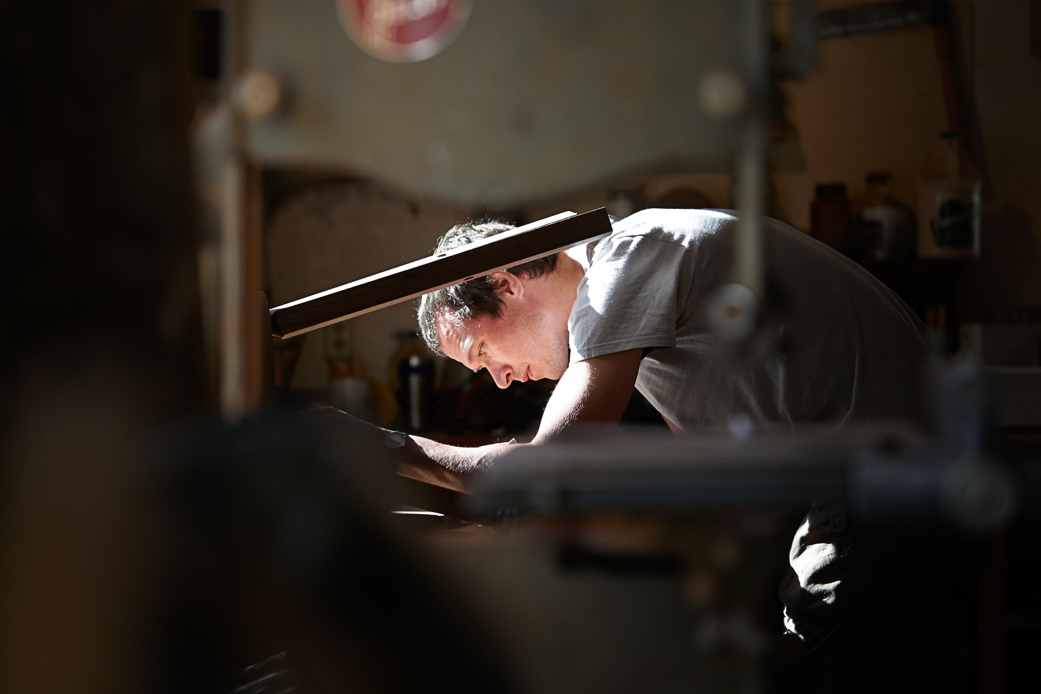 carpenter working in his shop