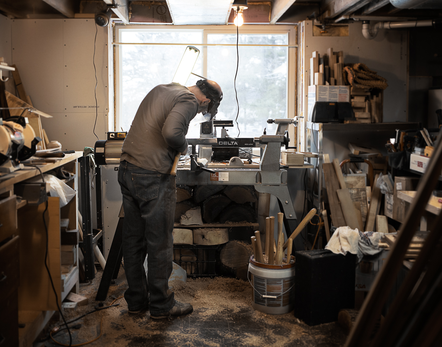 man working in workshop