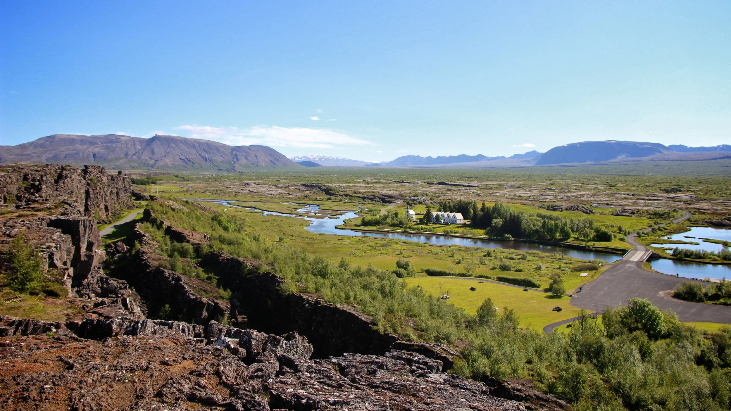 Thingvellir in Iceland viewed above running