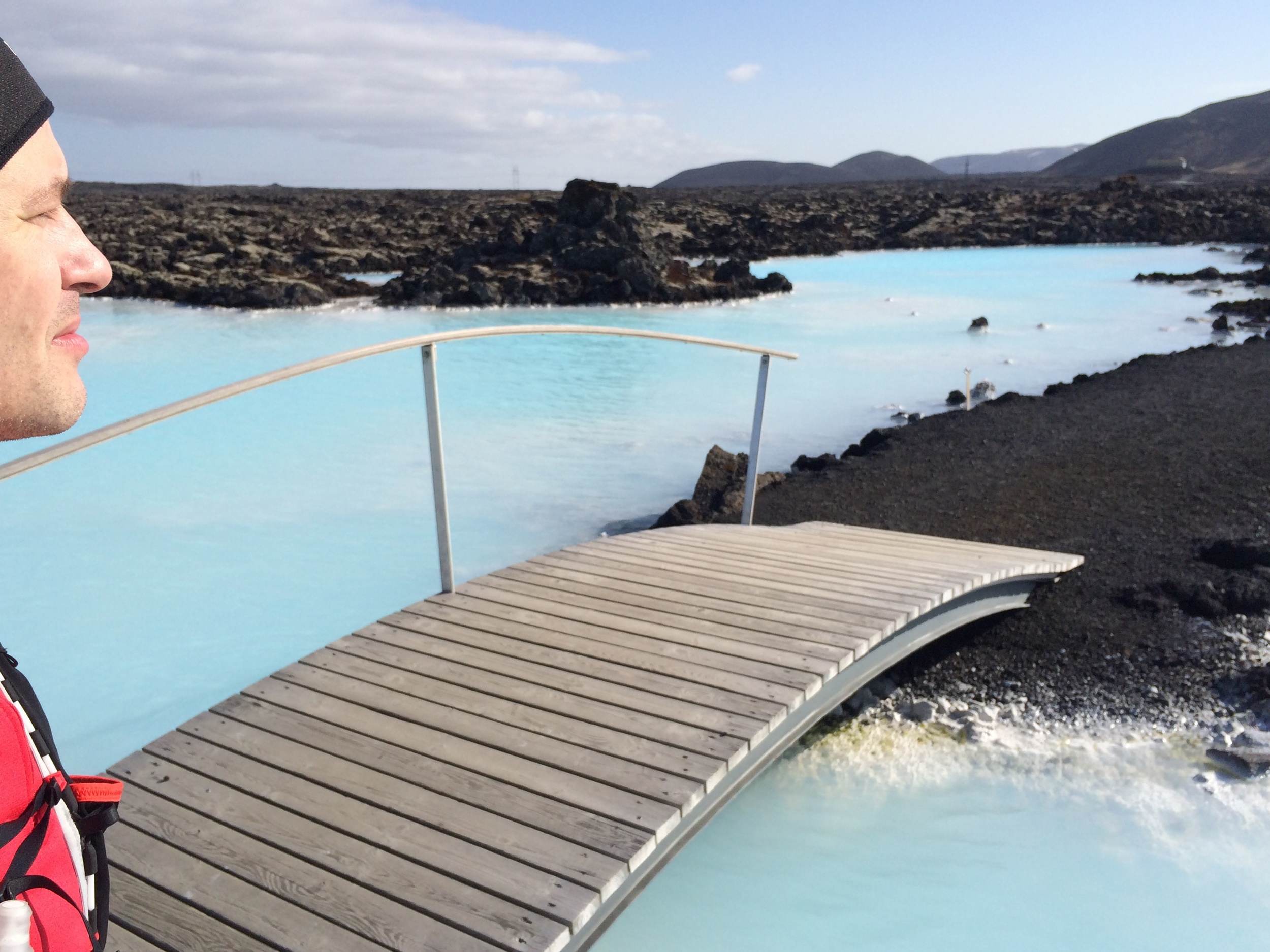 Enjoying the view by the Blue Lagoon