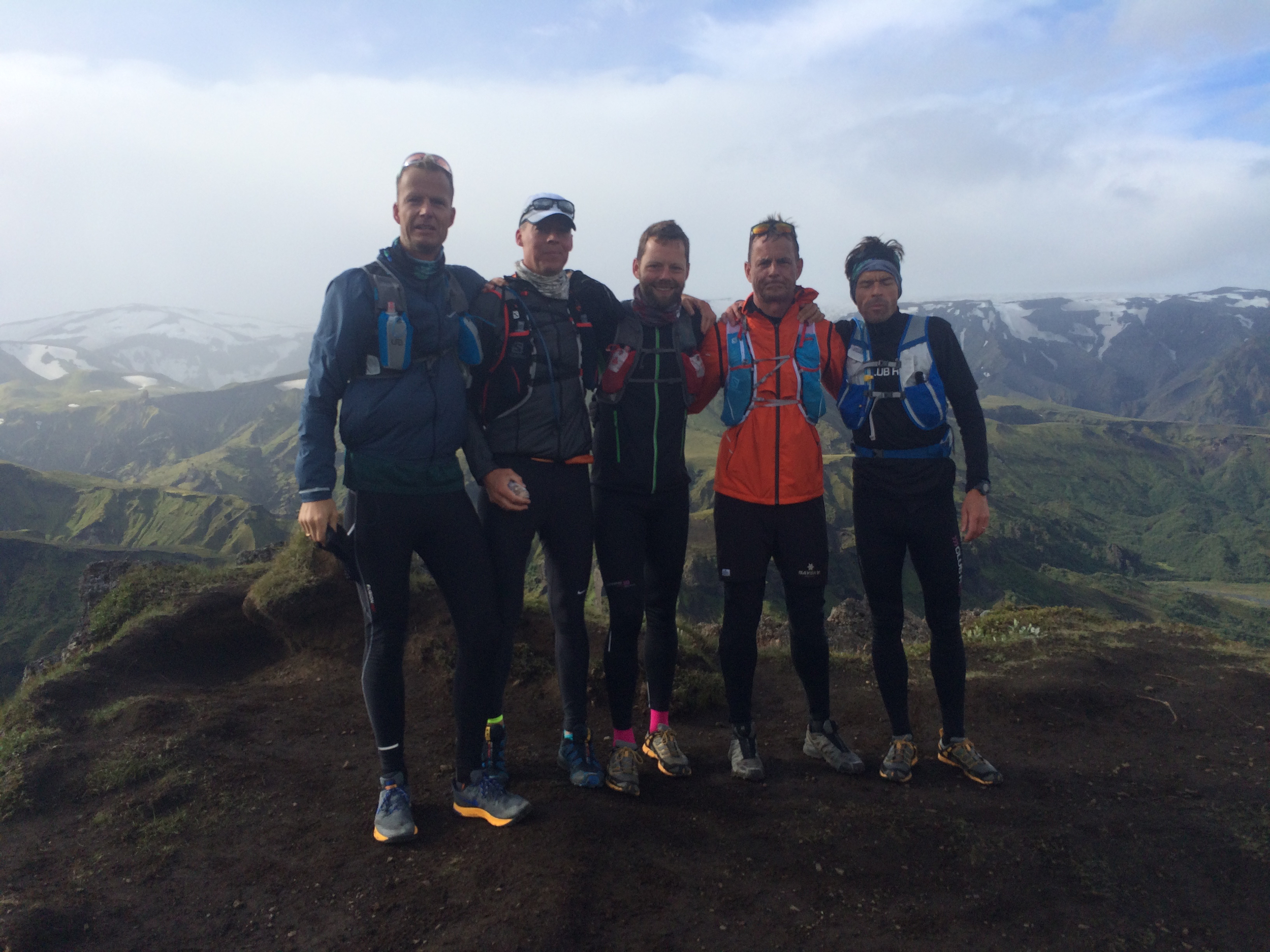 Runners take a break on the top