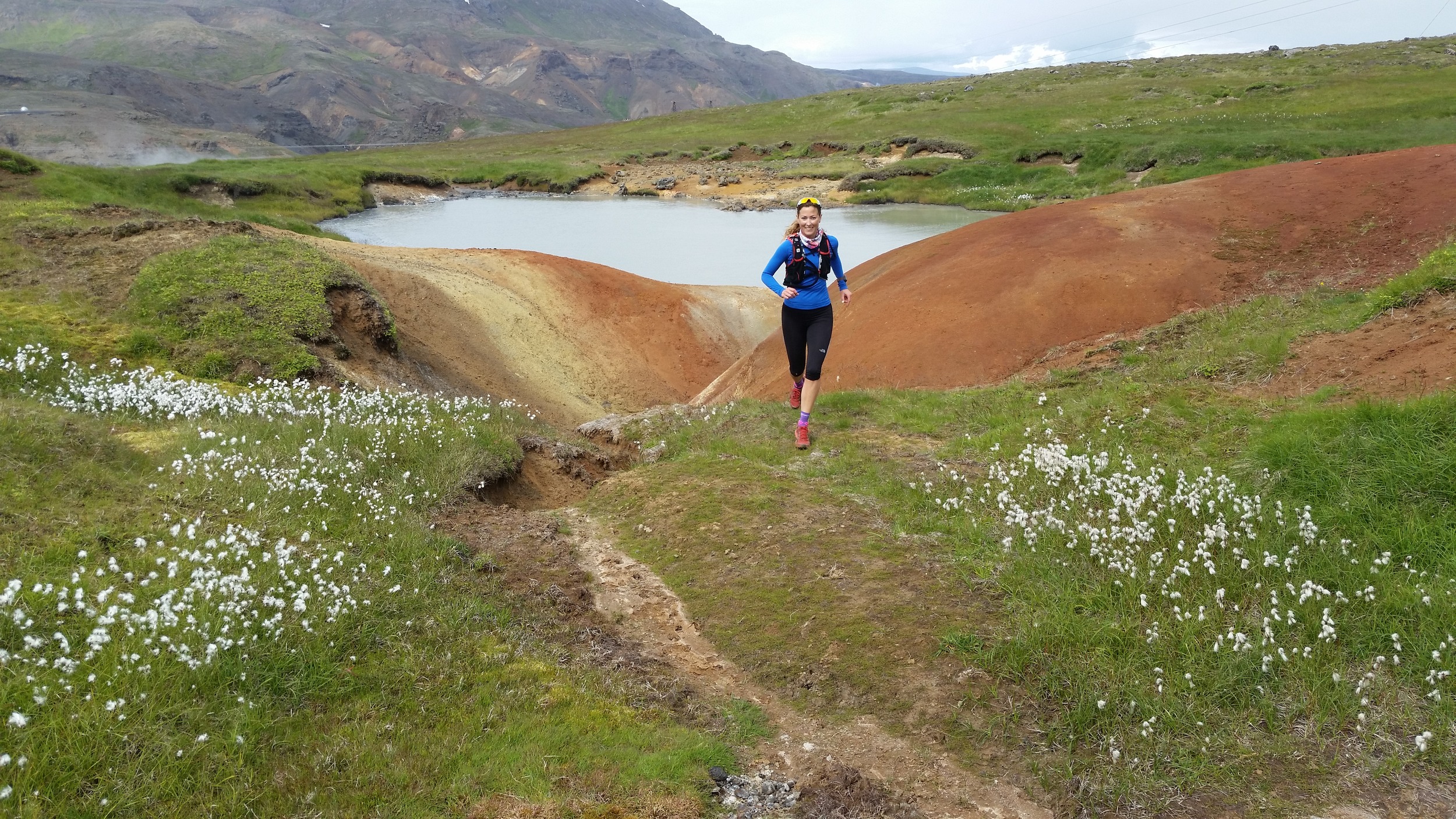 Running from a Crater uphill in Iceland