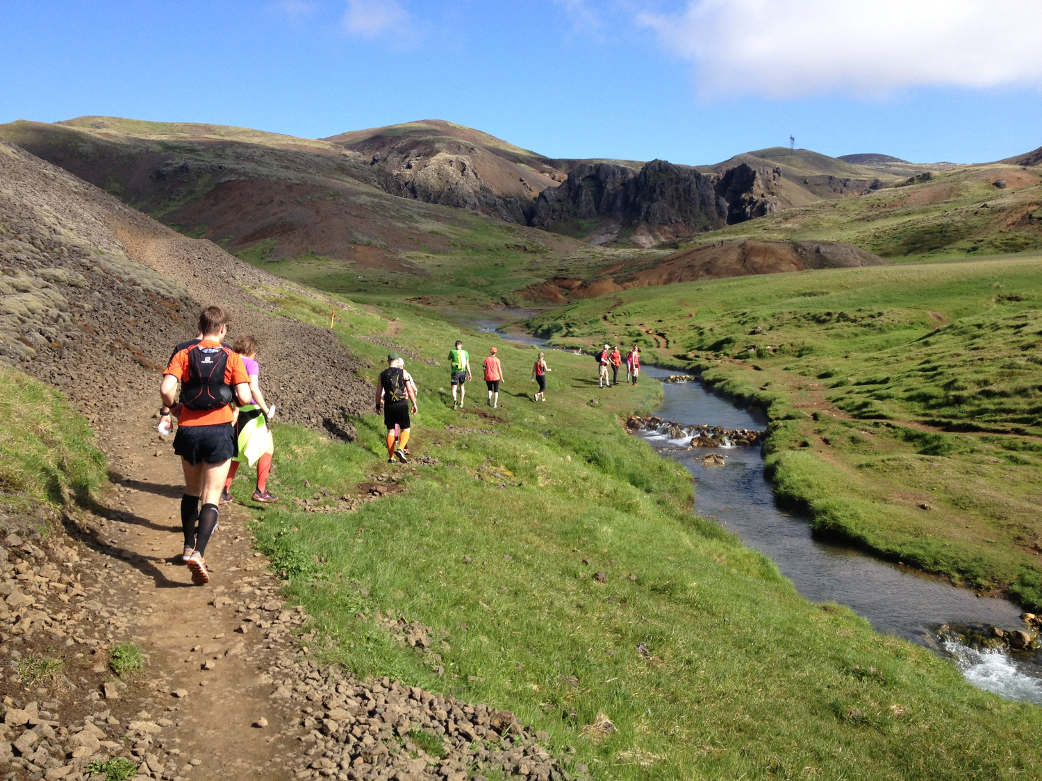 Running downhill by a river