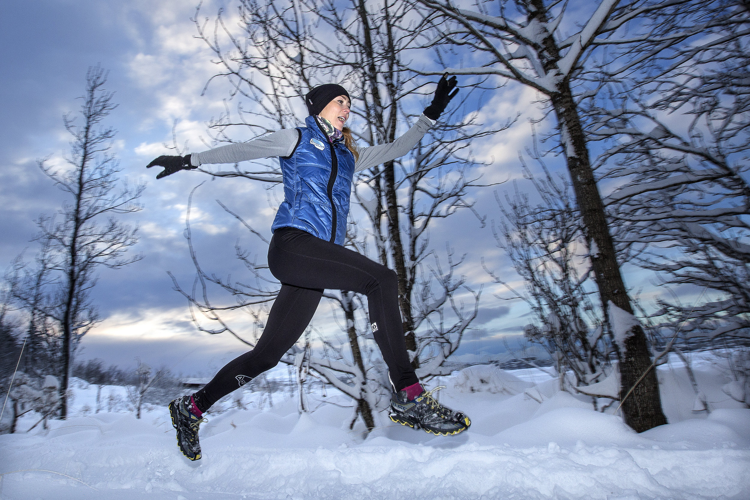 Jumping in snow