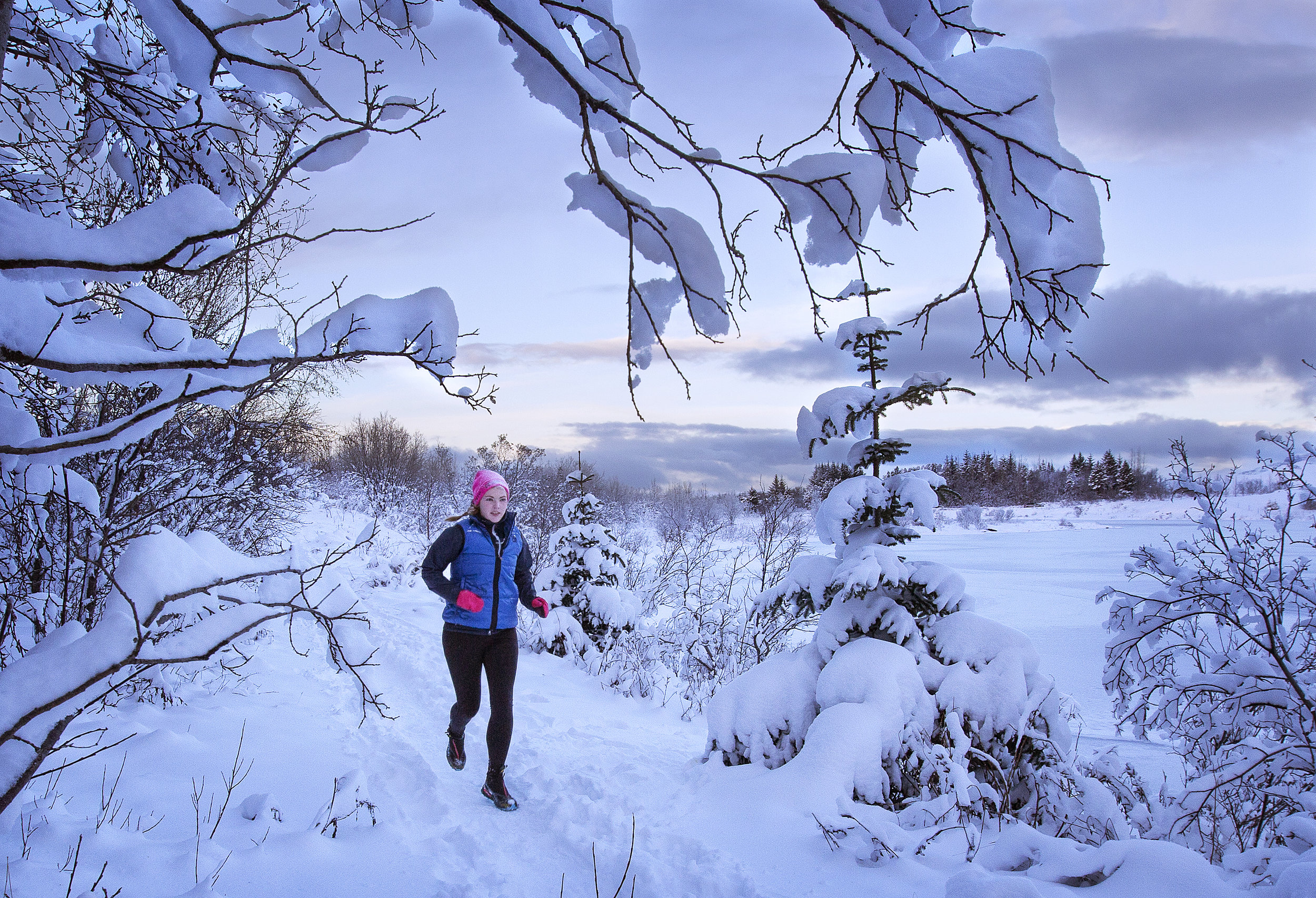 Runnning in a snow