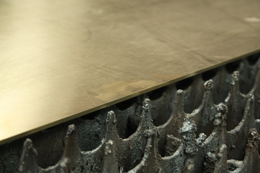 Hand patinated brass