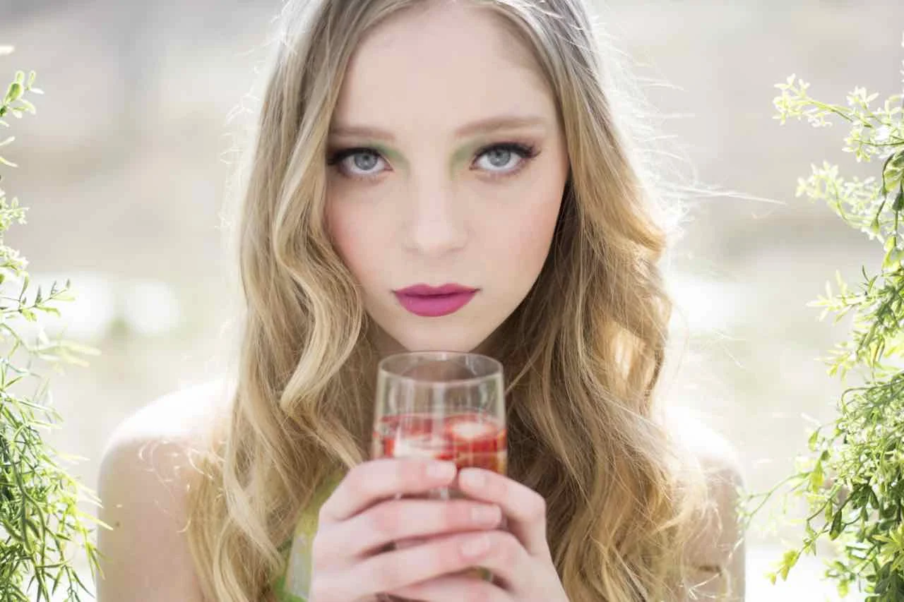 Cover of Okanagan Woman Magazine, Summer 2015, Alisha Khan Photography, Model: Delaney Wise, Styling & Decor: Mosaic Party & Event Design, Location: Sanctuary Gardens, Wardrobe: Perch Travelling Boutique.