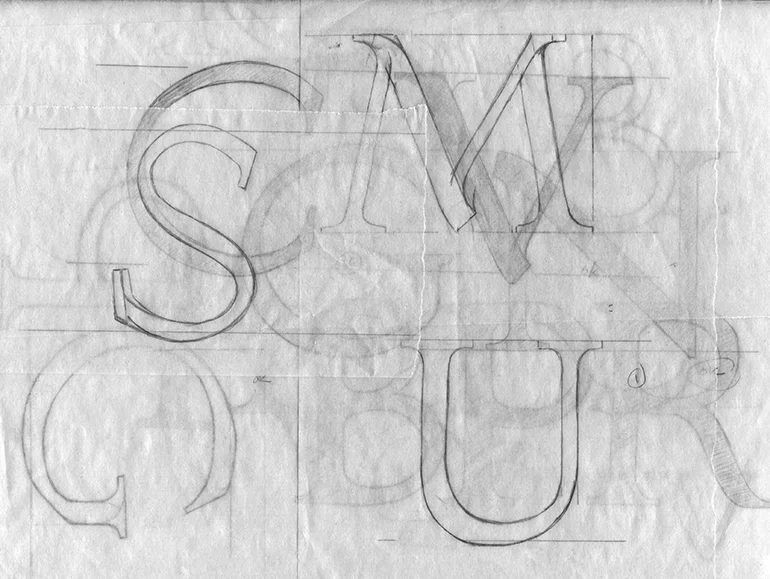 Sketches and tracings for the final project - Type@Cooper 2014